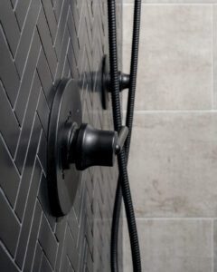NOMI BATH Master bathroom remodeling Dallas NOMI modern trinsic delta shower trim