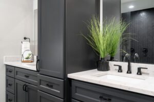 NOMI BATH bathroom remodeling dallas NOMI black vanity storage